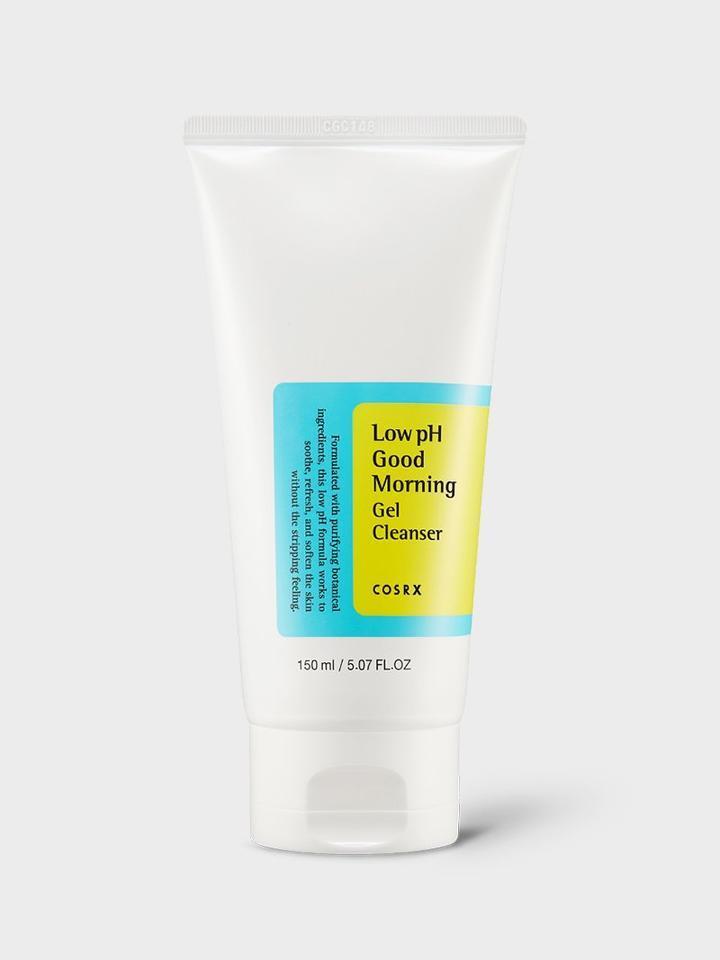 Low pH Good Morning Gel Cleanser 150ml in a white tube with colorful label, perfect for gentle cleansing.