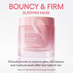 Bouncy & Firm Sleeping Mask 60ml jar with pink gel for overnight skin firming and hydration