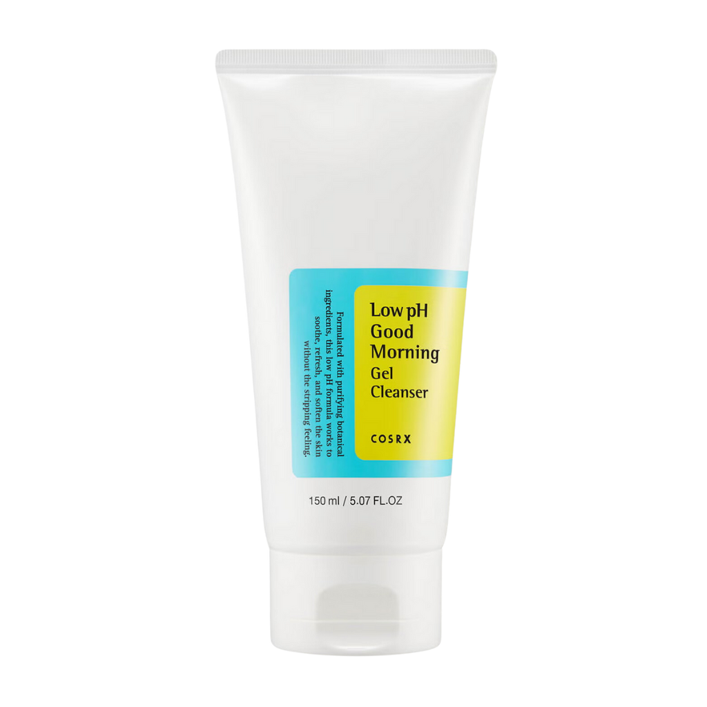 COSRX Low pH Good Morning Gel Cleanser 150ml bottle on transparent background