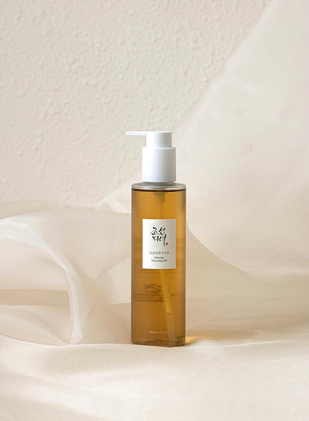 beauty of joseon ginseng cleansing oil on beige silk